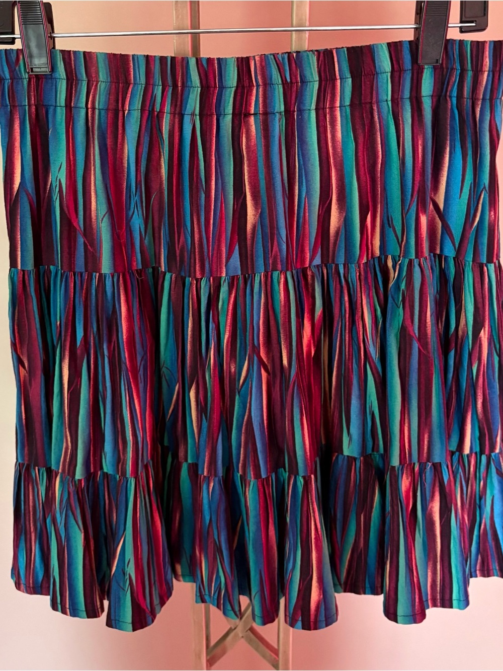 Miller Stockman Vintage Vibrant Multicolor Tiered Western Wear Skirt - Women S